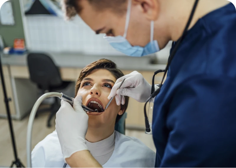 Patient receiving dental treatment